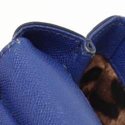Pre Owned Dolce & Gabbana Blue Leather Medium Miss Sicily Top Handle Bag