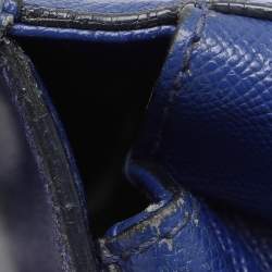 Pre Owned Dolce & Gabbana Blue Leather Medium Miss Sicily Top Handle Bag