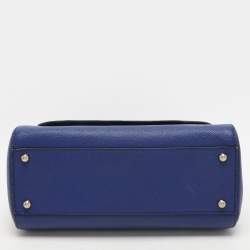 Pre Owned Dolce & Gabbana Blue Leather Medium Miss Sicily Top Handle Bag