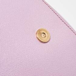 Pre Owned Dolce & Gabbana Lilac Leather Medium Miss Sicily Top Handle Bag