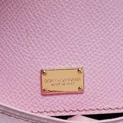 Pre Owned Dolce & Gabbana Lilac Leather Medium Miss Sicily Top Handle Bag
