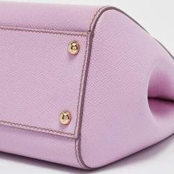 Pre Owned Dolce & Gabbana Lilac Leather Medium Miss Sicily Top Handle Bag