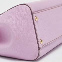 Pre Owned Dolce & Gabbana Lilac Leather Medium Miss Sicily Top Handle Bag