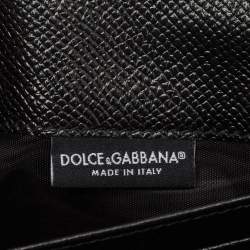 Pre Owned Dolce & Gabbana Black Leather Flap Continental Wallet