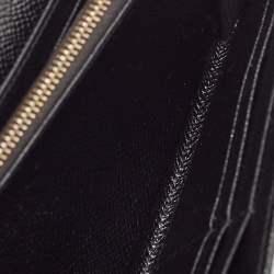 Pre Owned Dolce & Gabbana Black Leather Flap Continental Wallet