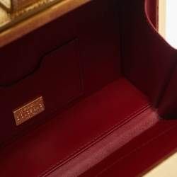Dolce & Gabbana Gold Acrylic and Wood Leaf Dolce Box Bag