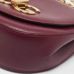 Pre Owned Dolce & Gabbana Burgundy Leather Wifi Shoulder Bag