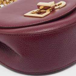 Pre Owned Dolce & Gabbana Burgundy Leather Wifi Shoulder Bag