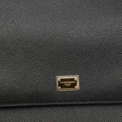 Pre Owned Dolce & Gabbana Black Leather Medium Miss Sicily Top Handle Bag