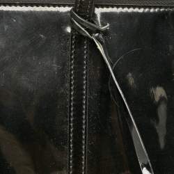 Pre Owned Dolce & Gabbana Black Patent Leather Miss Escape Zip Tote