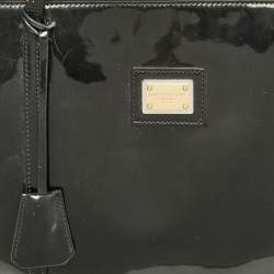 Pre Owned Dolce & Gabbana Black Patent Leather Miss Escape Zip Tote