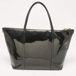 Pre Owned Dolce & Gabbana Black Patent Leather Miss Escape Zip Tote