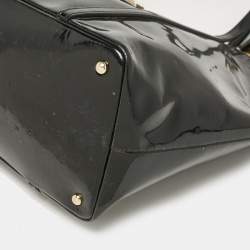 Pre Owned Dolce & Gabbana Black Patent Leather Miss Escape Zip Tote