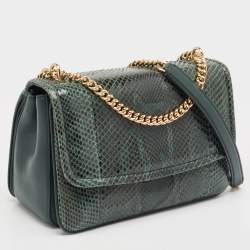 Pre Owned Dolce & Gabbana Green Python Miss Margarita Shoulder Bag