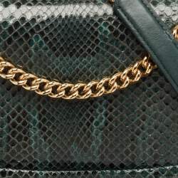 Pre Owned Dolce & Gabbana Green Python Miss Margarita Shoulder Bag