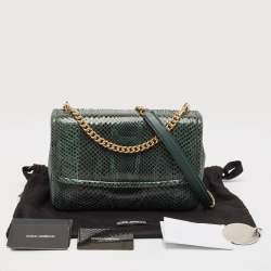 Pre Owned Dolce & Gabbana Green Python Miss Margarita Shoulder Bag
