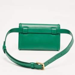 Pre Owned Dolce & Gabbana Green Leather Devotion Belt Bag