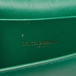 Pre Owned Dolce & Gabbana Green Leather Devotion Belt Bag
