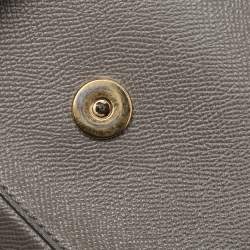 Pre Owned Dolce & Gabbana Grey Leather Medium Miss Sicily Top Handle Bag