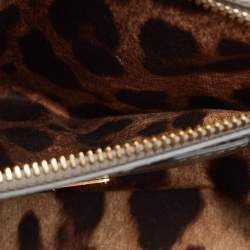 Pre Owned Dolce & Gabbana Grey Leather Medium Miss Sicily Top Handle Bag