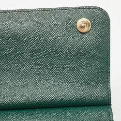 Pre Owned Dolce & Gabbana Green Leather Small Miss Sicily Top Handle Bag