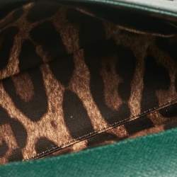 Pre Owned Dolce & Gabbana Green Leather Small Miss Sicily Top Handle Bag