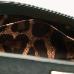 Pre Owned Dolce & Gabbana Green Leather Small Miss Sicily Top Handle Bag