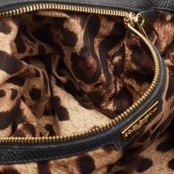Dolce & Gabbana Black Leather Large Soft Miss Sicily Top Handle Bag