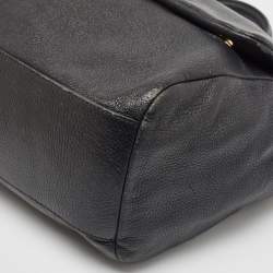 Dolce & Gabbana Black Leather Large Soft Miss Sicily Top Handle Bag