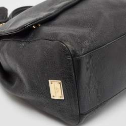 Dolce & Gabbana Black Leather Large Soft Miss Sicily Top Handle Bag