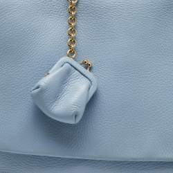 Dolce & Gabbana Blue Leather Miss Sicily Top Handle Bag