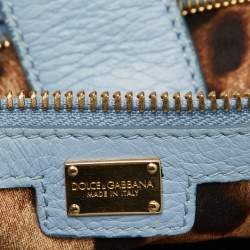 Dolce & Gabbana Blue Leather Miss Sicily Top Handle Bag