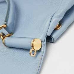 Dolce & Gabbana Blue Leather Miss Sicily Top Handle Bag