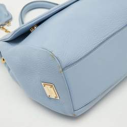 Dolce & Gabbana Blue Leather Miss Sicily Top Handle Bag
