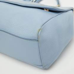 Dolce & Gabbana Blue Leather Miss Sicily Top Handle Bag