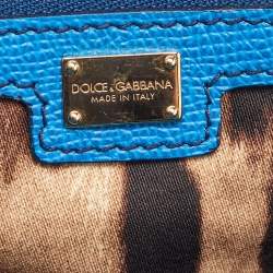 Dolce & Gabbana Blue Leather Miss Sicily Top Handle Bag