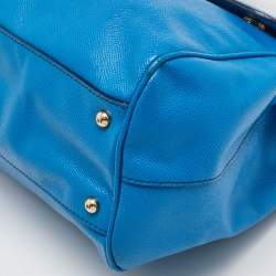 Dolce & Gabbana Blue Leather Miss Sicily Top Handle Bag