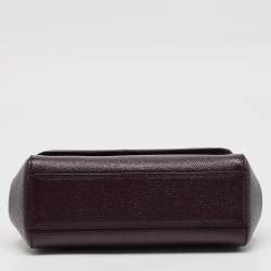 Pre Owned Dolce & Gabbana Burgundy Leather Small Miss Sicily Top Handle Bag