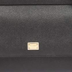 Pre Owned Dolce & Gabbana Black Leather Small Studded Miss Sicily Top Handle Bag