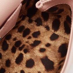 Pre Owned Dolce & Gabbana Light Pink Leather Mini Miss Sicily Top Handle Bag