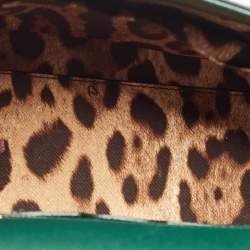 Pre Owned Dolce & Gabbana Green Leather Medium Miss Sicily Top Handle Bag