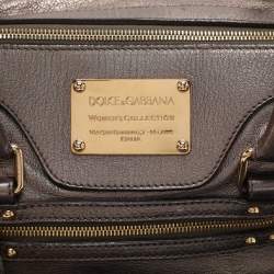Dolce & Gabbana Metallic Grey Leather Miss Easy Way Satchel