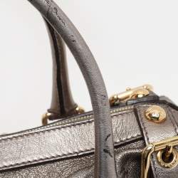 Dolce & Gabbana Metallic Grey Leather Miss Easy Way Satchel