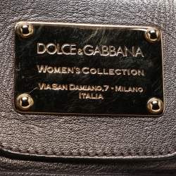Dolce & Gabbana Metallic Grey Leather Miss Easy Way Satchel