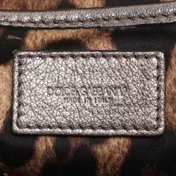 Dolce & Gabbana Metallic Grey Leather Miss Easy Way Satchel