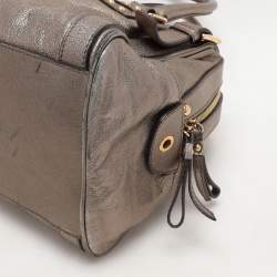 Dolce & Gabbana Metallic Grey Leather Miss Easy Way Satchel
