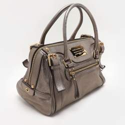 Dolce & Gabbana Metallic Grey Leather Miss Easy Way Satchel
