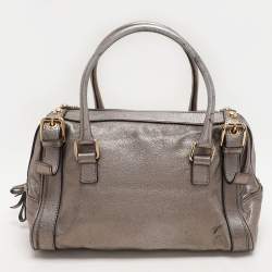 Dolce & Gabbana Metallic Grey Leather Miss Easy Way Satchel