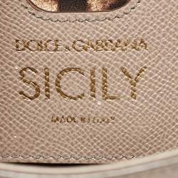 Pre Owned Dolce & Gabbana Tri Color Leather Small Love Sicily Top Handle Bag