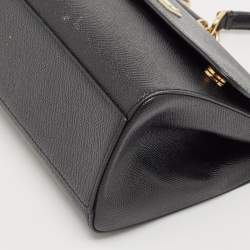 Pre Owned Dolce & Gabbana Black Leather Medium Miss Sicily Top Handle Bag